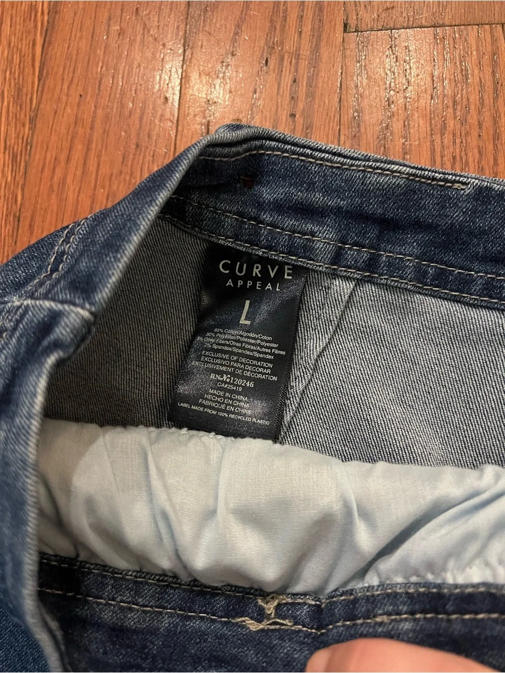 Curve Appeal Denim Button Front Skort Women’s Large Dark Wash - Picture 5 of 7